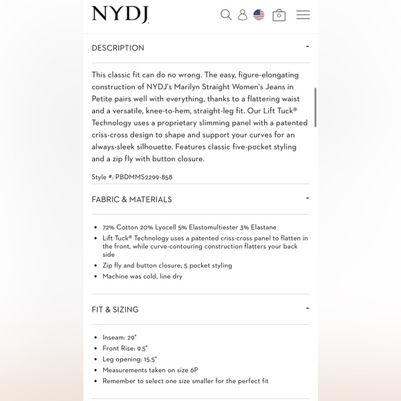 NYDJ Not Your Daughters Jeans Size 8P Black Marilyn Straight Jeans Stretchy - Picture 5 of 16